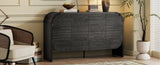 TREXM Buffet Cabinet with, Wood Sideboard Cabinet with Curvy Edge, 4 Doors Retro Credenza N715P228110B