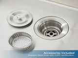 Stainless Steel Kitchen Sink, 23x19 Single Bowl, Undermount Handmade Sink in Dark Gray, with US 90830894