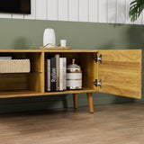 70 Inch Mid Century Modern TV Stand, TV Stand with Storage, Entertainment Center for Living Room W578P143416
