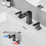 Bathroom Faucets for Sink 3 Hole ORB 8 inch Widespread Bathroom Sink Faucet with Pop Up Drain Double W1932P181982