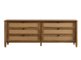 Vichy Wood and Rattan 6-Drawer Dresser with Mirror T2574P290544