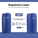 Expandable Hardshell Suitcase Double Spinner Wheels PP Luggage Sets Lightweight Durable Suitcase W284113622