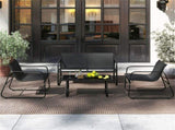 4-Piece Outdoor Conversation - 2 Chairs 1 Loveseat 1 Coffee Table,Patio Furniture 33613293