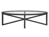 Modern simple coffee table, tempered coffee table solid wood base round transparent W487P317845