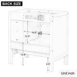 ZNTS 30" Bathroom Vanity Base Only, Solid Wood Frame, Bathroom Storage Cabinet with Doors and Drawers, 89903738