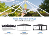 10x10 FT Folding Canopy Tent with 4 Sidewalls, One-Push Central Lock Outdoor Canopy with 2 Clear 04350771