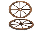 2pcs 24-Inch Old Western Style Garden Art Wall Decor Wooden Wagon Wheel Brown 30604611