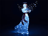 5ft Pre-Lit Christmas Angel Decor - 120 Cold White LEDs, IP44 Waterproof, MetalMesh Fabric 09613189