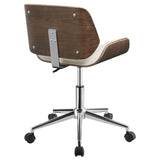 ZNTS Ecru and Walnut Swivel Office Chair B062P153784