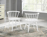 Alwynn Contemporary Wooden Spindle Back Dining Chairs, Windsor Chairs, Set of 2, White T2574P164536