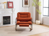 Corduroy Nursery Rocking Chair w/ Pull-out Footrest, Adjustable Backrest 100&deg-160&deg, Oversized 55018651