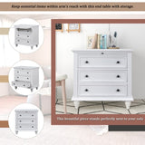 U_STYLE 3-Drawer Storage Wood Cabinet, End Table with Pull out Tray WF319367AAK