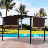 Universal Canopy Cover Replacement for 12x9 Ft Curved Outdoor Pergola Structure-Brown W419P326867
