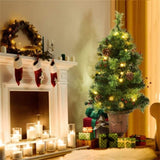 5ft Pre-Lit Artificial Christmas Tree - 100 Clear LED Lights 260 Tips PVC Red Berries Pine Cones UL 59692852