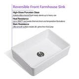 33" L X 20" W Single Basin Ceramic Farmhouse Kitchen Sink with Basket Strainer JY3320