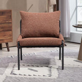 Modern Accent Lounge Chair with Braided Upholstery and Metal Frame, Comfortable Armchair for Living W2215P256511