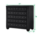 Sophia Modern Style Crystal Tufted Upholstery 5-Drawer Chest finished with Velvet Fabric made with 808857795083