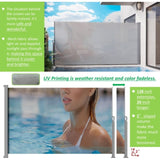 71"x138" Retractable Side Awning, Semi-transparent with UV printing,UPF50, Ideal for blocking W2205P305890