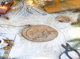 6" x 6" Wooden Hanging Circle With Snowflake Cut, Decorative Hanging Christmas Tree Ornaments for W2078P247900