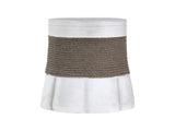 Outdoor Light Gray & Brown Retro Woven Rope & Fan-Base MGO Side Table End Table for Home, Office, N765P382573W
