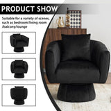 360&deg Swivel Accent Chair, Modern Velvet Fabric Living Room Armchair with Fluffy Cushions, Comfy 27780412