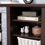 Large Faux Stacked Stone TV Stnad, Desk Storage Rack, Media Console Table with Large Storage W1758P187681