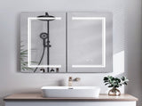 LED Bathroom Wall Cabinet, Double Door Bathroom Mirror Cabinet, white 80523625