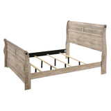 Imerland Contemporary White Wash Finish Bedroom Set with King Sleigh Bed, Dresser, Mirror, Two T2574P201580