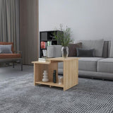 FM FURNITURE Naco Coffee Table with Open Storage, Melamine Finish, Natural Oak B128P269877