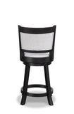 2pc Swivel Pub Stools Counter Height Chair Upholstered Seat Footrest Wooden Dining Room Furniture B011P262365
