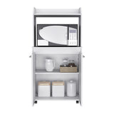 Rockford Kitchen Cart, Open Shelf, Double Door Cabinet, Two Interior Shelves B128P148971