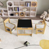3-in-1 Kids Study Table & Chairs Set - Multi-Functional Activity Table with Detachable Blackboard W2700P311797