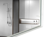 40x30inch Glossy White Rectangular-Mounted Beveled Bathroom Mirror,Square Angle Metal Frame W2091128136