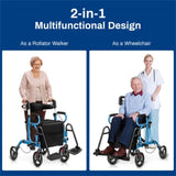 Practical Folding Rolling Walker Transport Wheelchair 05399623