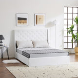 Upholstered Queen Platform Storage Bed Frame with 4 Drawers, Wingback Headboard with Button Tufted 78963941