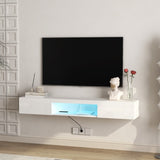 ZNTS Floating TV Stand Wall Mounted with 16 Color LEDs,63" Modern TV Stand,Floating TV Cabinet W132166344