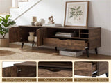 59" Rustic TV Stand for 65-inch TVs, Media Console with Cabinet, Drawer & 3 Open Shelves 51590607