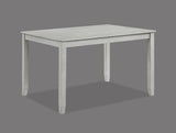Rustic Farmhouse Transitional 5-Piece Dining Set Rectangular Table Linen Look Fabric Upholstered B011P184057
