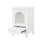 ZNTS 20" Bathroom Vanity with Sink, Bathroom Cabinet with Soft Closing Glass Door, A Drawer, White 41215746