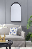 23" x 42" Hand Carved Rose Antique Mirror Frame, Wood Arch Mirror Wall Decor for Living Room, W2078126746