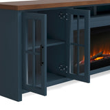 97 inch Fireplace TV Stand Console for TVs up to 100 inches, Minimal Assembly, Blue Denim and B108P160235