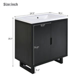 30" Bathroom vanity Set with Sink, Combo Cabinet, Bathroom Storage Cabinet, Solid Wood Frame WF319594AAB