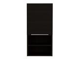 Medicine Single Door Cabinet 32" H, Two External Shelves, Two Interior Shelves, Black B097133163