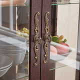 Curio Cabinet Lighted Glass Cabinet Glass Wine Cabinet Curio Display Cabinet with Adjustable Glass W2275P199813