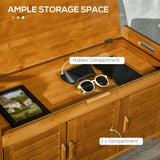 Shoe Bench with Storage Cabinets Brown 70745290