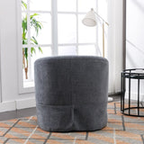 ZNTS 360-degree Swivel Accent Armchair Linen Blend Grey W676102323