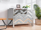 Storage Cabinet with Mirror Trim and M Shape Design Spliced Combination For Living Dining W1445103594