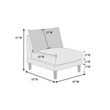 Beautiful Blush Pink Armless Chair Morgan Fabric 1pc Chair Pillow Soft Cushion Wood Legs Living Room B011P278578