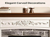Fireplace TV Stand, Brown Painted Top Washed White Melamine Cabinet, 16818035
