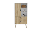 Dresser 52"H Stylish Bedroom Storage Solution with 3 Open Shelves, 2 Drawers, and 1 Door, White / B097P167453